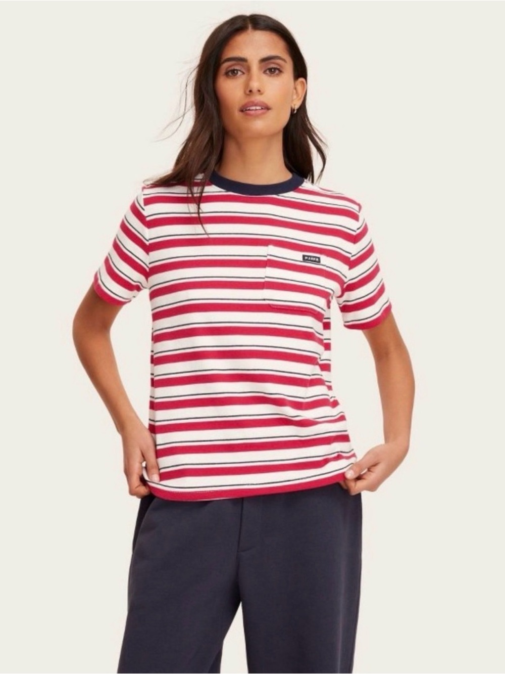 target x PARKE red striped shirt